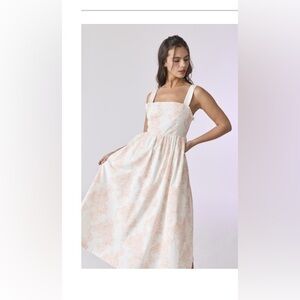 132. 100% Cotton Creamsicle Floral Dress